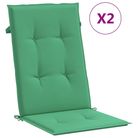 vidaXL Garden Highback Chair Cushions 2 pcs Green 47.2"x19.7"x1.2" Fabric