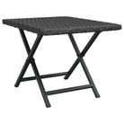 vidaXL Folding Table Black 17.7"x13.8"x12.6" Poly Rattan