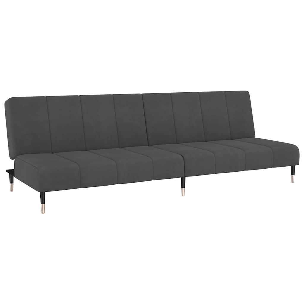 vidaXL 2-Seater Sofa Bed Dark Gray Velvet