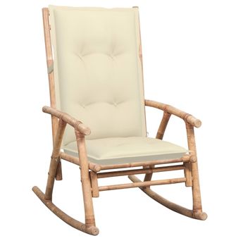vidaXL Rocking Chair with Cushion Bamboo