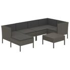 vidaXL 7 Piece Patio Lounge Set with Cushions Poly Rattan Gray