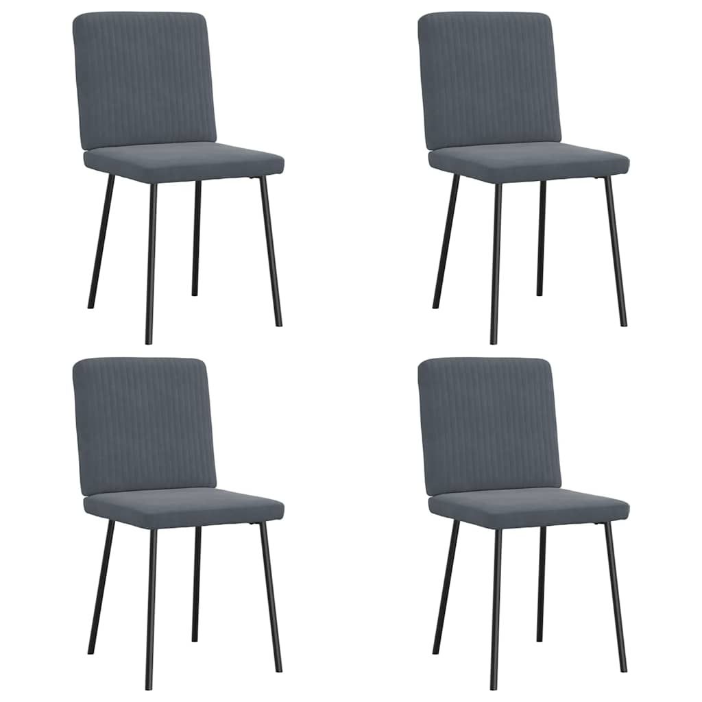 vidaXL Dining Chairs 4 pcs Dark Gray Velvet