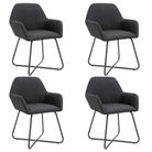 vidaXL Dining Chairs 4 pcs Black Fabric
