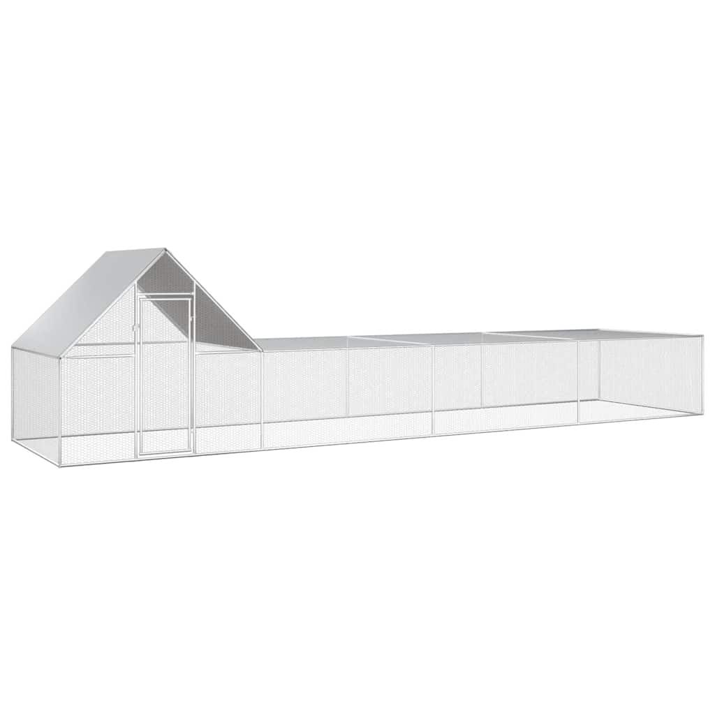 vidaXL Chicken Coop 8x2x2 m Galvanised Steel