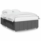 vidaXL Bed Frame without Mattress Dark Gray Queen Fabric
