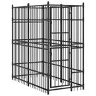 vidaXL Outdoor Dog Kennel Steel 1.84 m²
