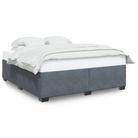 vidaXL Bed Frame without Mattress Dark Grey King Velvet