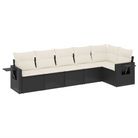 vidaXL 6 Piece Garden Sofa Set with Cushions Black Poly Rattan