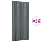 vidaXL Roof Panels 36 pcs Galvanized Steel Anthracite 31.5"x14.2"