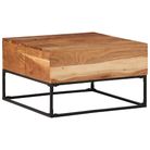 vidaXL Coffee Table 26.8"x26.8"x16.1" Solid Acacia Wood