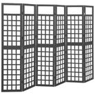 vidaXL 6-Panel Room Divider/Trellis Solid Fir Wood Black 95.5"x70.9"