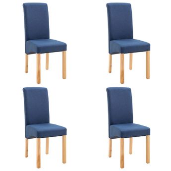 vidaXL Dining Chairs 4 pcs Blue Fabric