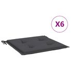 vidaXL Garden Chair Cushions 6 pcs Anthracite 40x40x4 cm Oxford Fabric