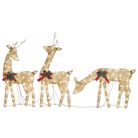 vidaXL Christmas Reindeer Family 106.3"x2.8"x35.4" Gold Warm White Mesh