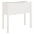 vidaXL Garden Planter White 27.6"x12.2"x27.6" Solid Wood Pine