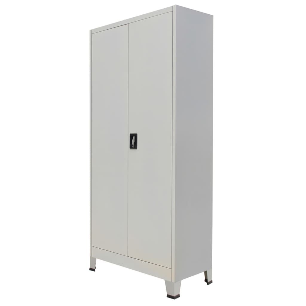 vidaXL Office Cabinet with 2 Doors Steel 35.4"x15.7"x70.9" Gray
