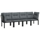 vidaXL 4 Piece Garden Lounge Set Black and Grey Poly Rattan