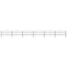 vidaXL Garden Fence with Spear Top Steel 1070x100 cm Black