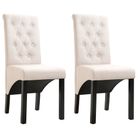 vidaXL Dining Chairs 2 pcs Cream Fabric