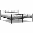 vidaXL Metal Bed Frame without Mattress with Footboard Black 183x213cm