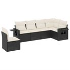 vidaXL 6 Piece Garden Sofa Set with Cushions Black Poly Rattan