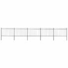 vidaXL Garden Fence with Spear Top Steel 892.5x120 cm Black