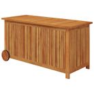 vidaXL Patio Storage Box with Wheels 44.5"x19.7"x22.8" Solid Wood Acacia