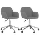 vidaXL Swivel Dining Chairs 2 pcs Light Grey Fabric