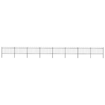 vidaXL Garden Fence with Hoop Top Steel 1426x100 cm Black