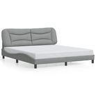 vidaXL Bed Frame without Mattress "Hvar" Light Gray 76"x79.9" Fabric