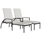 vidaXL Sun Loungers 2 pcs with Footrest PE Rattan Brown