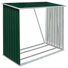 vidaXL Garden Log Storage Shed Galvanized Steel 64.2"x32.7"x60.6" Green