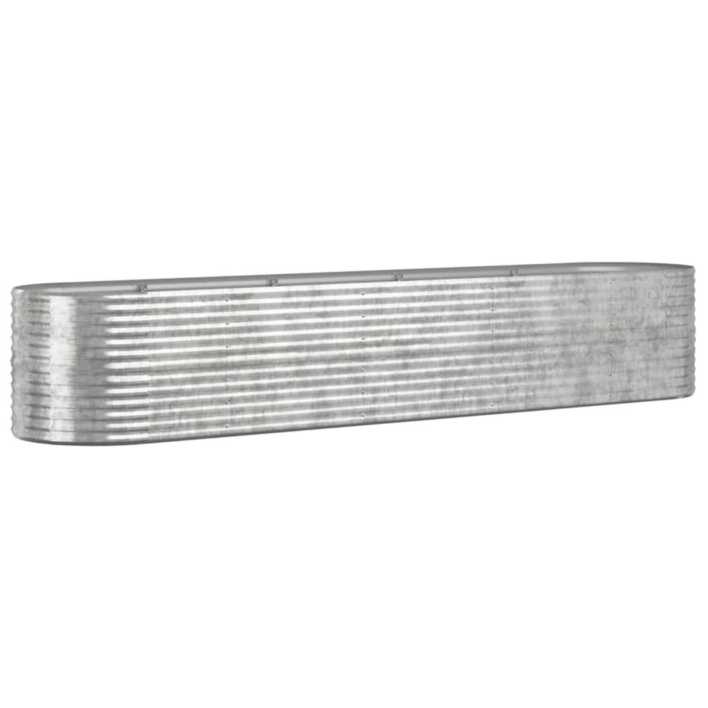 vidaXL Garden Raised Bed Galvanized Steel 144.9"x31.5"x26.8" Silver