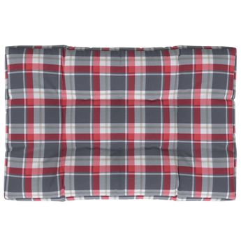 vidaXL Pallet Cushion Red Check Pattern 120x80x12 cm Fabric