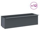 vidaXL Flower Boxes for Euro Pallets 12 pcs Gray 14.2"x5.3"x3.7" PP