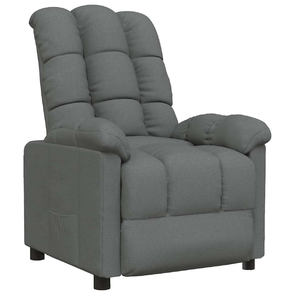 vidaXL Recliner Dark Gray Fabric
