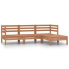 vidaXL 4 Piece Garden Lounge Set Solid Pinewood Honey Brown