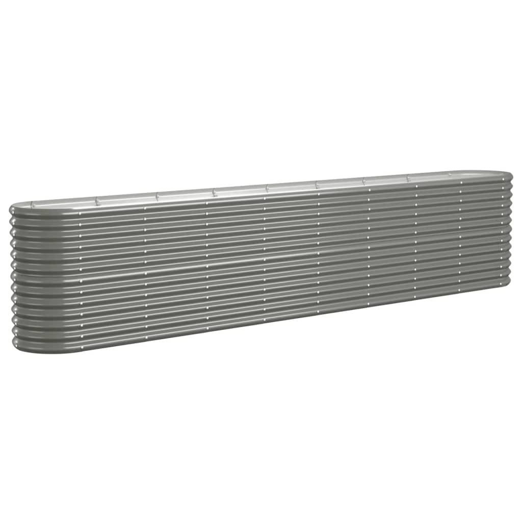 vidaXL Garden Raised Bed Galvanized Steel 130.7"x15.7"x26.8" Gray