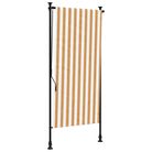 vidaXL Outdoor Roller Blind Orange and White 39.4"x106.3" Fabric&Steel