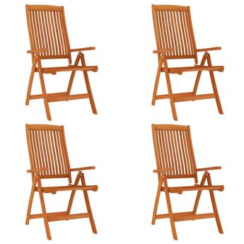 vidaXL Folding Garden Chairs 4 pcs Solid Wood Eucalyptus