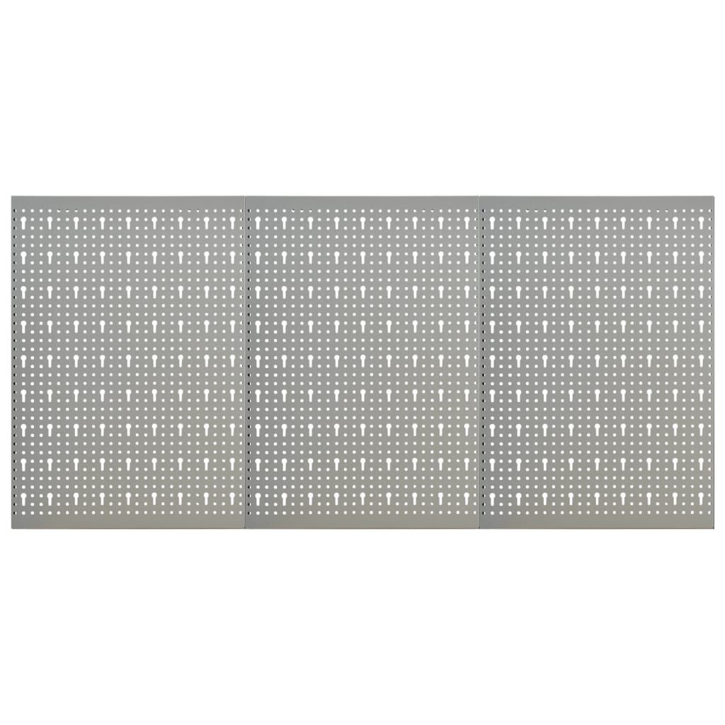 vidaXL Wall-mounted Peg Boards 3 pcs 40x58 cm Steel