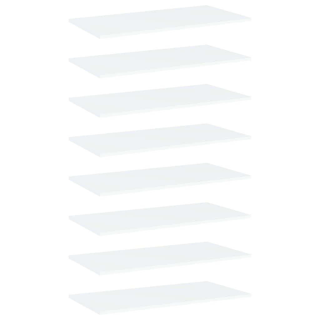 vidaXL Bookshelf Boards 8 pcs White 80x50x1.5 cm Engineered Wood