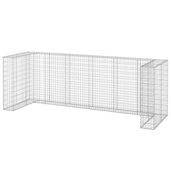 vidaXL Gabion Wall for Garbage Bins Galvanised Steel 325x100x110 cm