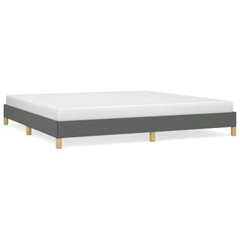 vidaXL Bed Frame without Mattress Dark Gray 76"x79.9" King Fabric