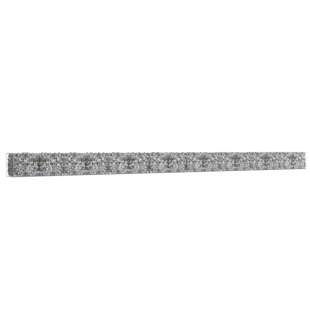 vidaXL Gabion Wall with Covers Galvanized Steel 354"x19.7"x19.7"