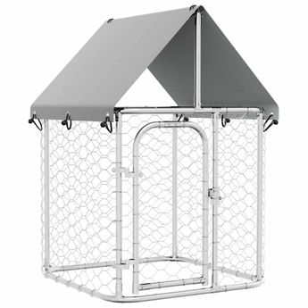 vidaXL Outdoor Dog Kennel with Roof 39.4"x39.4"x59.1"