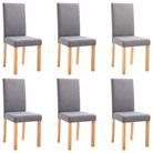 vidaXL Dining Chairs 6 pcs Light Gray Fabric