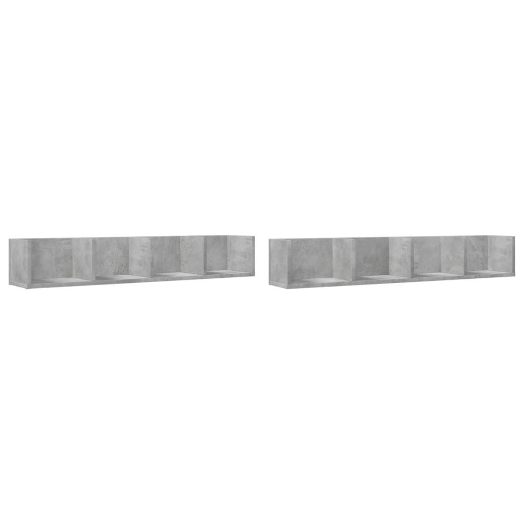 vidaXL Wall Cabinets 2 pcs Concrete Gray 39"x7.1"x6.5" Engineered Wood