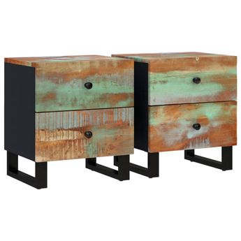 vidaXL Bedside Cabinets 2 pcs 15.7"x13"x18.1" Solid Wood Reclaimed
