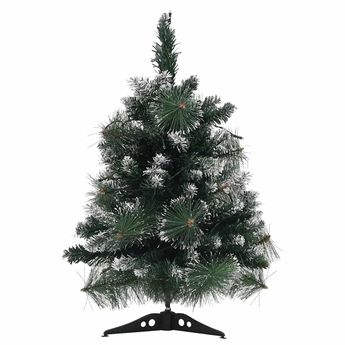 vidaXL Artificial Pre-lit Christmas Tree with Stands Green 2 ft PVC